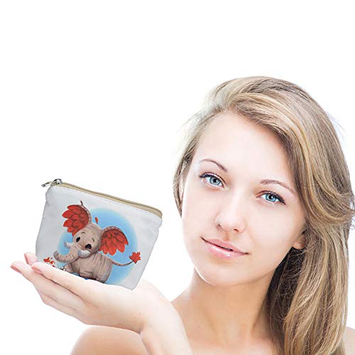 Women and Girls Cute Fashion Coin Purse Wallet Bag Change Pouch Key Holder (Maple Leaf Elephant)