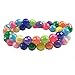 SHAN RUI 1000pcs 6mm Assorted Color Acrylic Round AB Color Spacer Beads, with 1 Black and 1 White Cord for Bracelets Jewelry Making