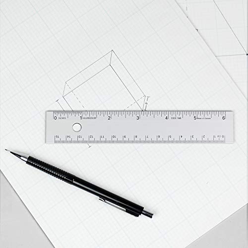 Alumicolor 1569-1 Aluminum Standard Straight Edge with Non-Slip Back, 6IN, Silver