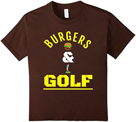 Kids Burgers &amp; Golf-Burger-Food-Golf-Trump Activity-Funny T-Shirt 12 Brown