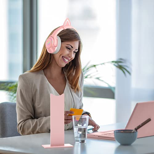 ONIKUMA Pink Headphone Stand, Gaming Headset Holder Hanger with