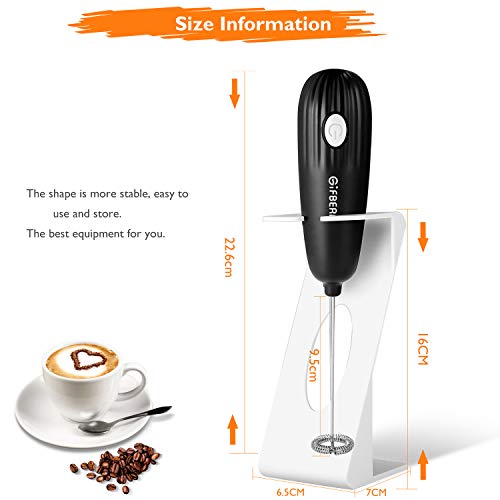 Gifbera Coffee Mixer Milk Frother Handheld Electric Battery Operated Foam Maker for Coffee Lattes, Cappuccino, Hot Chocolate, Frappe, Drink Mixer With Durable Stainless Steel Whisk, FDA Approved