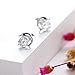 9 Pairs Silver Plated Zircon Crown Flower Pearl Stud Earrings Set with 316L Stainless-steel Post