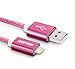 Kenex® 2 Packs 6.6ft [Hot Pink] USB 2.0 Nylon Braided Lightning Cable USB Charging Cable Cord for iPhone 6S/6S Plus/6 Plus/6/5/5C/5S/SE, iPad Air, Mini 4, iPod 5 and iPod 7