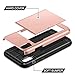 SAMONPOW Case for iPhone Xs Max Hybrid iPhone Xs Max Wallet Case Card Holder Shell Heavy Duty Protection Anti Scratch Dual Layer Hard PC Rubber Bumper Cover for iPhone Xs Max 6.5 inch Rose Gold