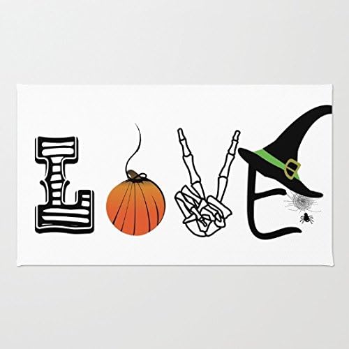 Doormat Floor Mat Rug Inside Rubber Doormat 23.6''(L) x 15.7''(W) Halloween Love Rug