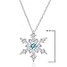 Amanda Rose Collection Swiss Blue and White Topaz Snowflake Pendant-Necklace in Sterling Silver
