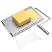 MECKILY Cheese Slicer, Wires Stainless Steel Food Slicer Cheese Cutter Butter Cutter with Accurate Size Scale, Four Replaceable Serving Wires for Hard