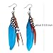 Nature Feather Earring Cute Handmade Goose Feather Super Light Boho Dangle Earrings for Women Girls Valentine's day Mother's day Gift