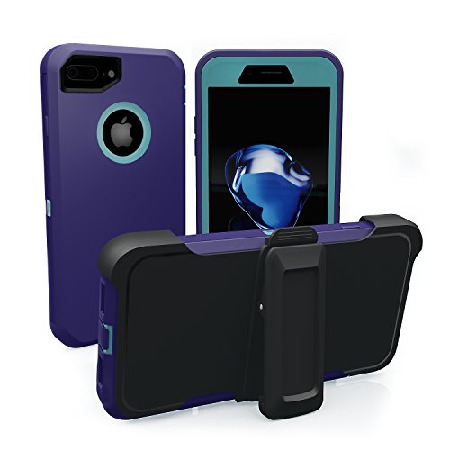 iPhone Plus Case, iPhone Plus Case, ToughBox® [Armor Series]  [Shockproof] [Purple Aqua] for Apple iPhone