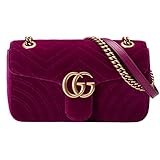 KK-BAG GUCCI GG Marmont velvet shoulder bag (fuchsia velvet)