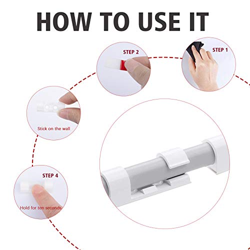 100Pcs Self-Adhesive Cable Clips Clear,Cable Organizer Cord Holder Durable Cord Management for Office and Home,Transparent（White）