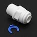 Equal PT 1/4 (12mm / 6.5mm) Straight Push Fit Tube Union Connect Fittings + 5 Lock Clips RO Reverse Osmosis Pack of 5