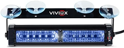 VIVIOX Vanity LED Police, EMS or Fire Emergency Vehicle Auto Dash Light - D6200-Blue/Blue