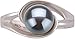 PearlsOnly Clare Black 6.0-6.5mm AAA Freshwater Silver with Rhodium Plated Cultured Pearl Ring Ring-Size-8
