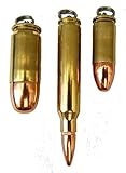 Set of Three Bullet Pendants, Dogtag Necklace, or Key Rings 9mm, 45 and 223,