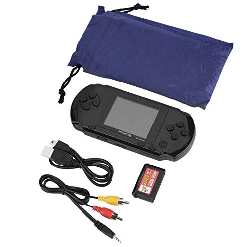qiaoniuniu Handheld Game Console Kids Gift 16 Bit Portable Classic Video Games 150 Games Retro MD Paly Games PXP3 (Color: Black)