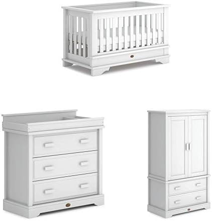 Boori Eton Convertible Plus 3 Piece Nursery Room Set, Wood, Barley White