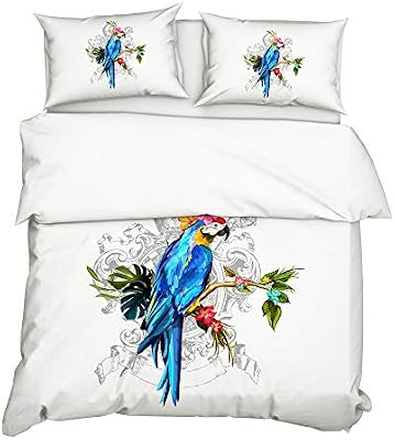 طقم لحاف 3 قطع من Bedding طقم لحاف مفرش سرير بنمط طيور فلامينجو غطاء لحاف مع سحاب للإغلاق نسيج بوليستر ناعم 100 Full 200 225 Amazon Ae
