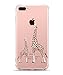 hepix iPhone 8 Plus Case Giraffe iPhone 7 Plus Case Cute Amusing Whimsical Design Soft Flexible TPU Clear Protective Case Cover for iPhone 7 Plus