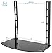 VIVO Under Above VESA Back of TV Wall Mount Shelving Bracket, DVD Player, Cable Box, Stereo, and AV Component Glass Storage Shelf (MOUNT-SF004)