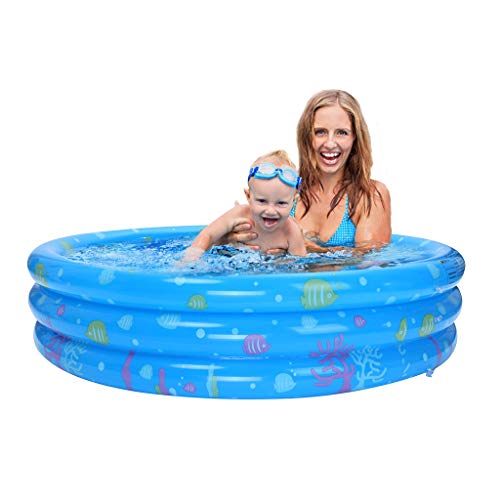Kecar Inflatable Kiddie Pools Swimming Pool Float for Kids Baby Water Play Center Fun in Summer - Ship from USA Directly (Blue, 39.4×15.7")