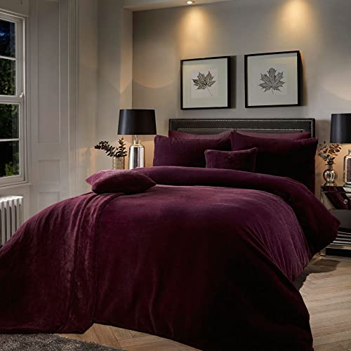 Soiree - Natasha - Juego de Funda de edredón de Piel sintética - Cama Doble en Damson