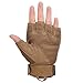 JIUSY Tactical Gloves Military Fingerless Hard Rubber Knuckle Half Finger for Army Gear Sports Driving Shooting Paintball Riding Motorcycle Hunting Gloves Size Medium Brown