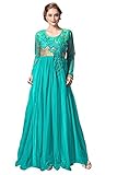 Women Indian Designer Embroidered Long Net Gown Traditional Party Wear Dress