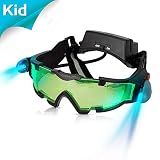 AGM Kids Night Vision Goggles, Adjustable Spy Gear Night Mission Goggles with Flip-Out Lights Green Lens