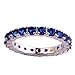 Psiroy 925 Sterling Silver Plated Created Blue Sapphire Filled Eternity Stacking Ring Band Size 8