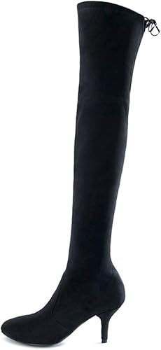 thigh high kitten heel boots
