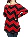 Allegra K Woman Zig-Zag Pattern Relax Fit Knit Tunic L Black Red