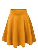 VIV Collection Women's Versatile Stretchy Plain Casual Mini Flared Skater Skirt