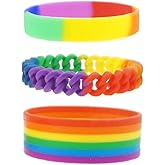 Pingyongchang LGBT Bracelet Gay Pride Bracelets Rainbow Elastic Rubber Wristbands LGBTQ Jewelry Gay Pride Gifts
