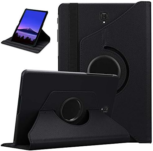 MOBISTARCompatible with Samsung Galaxy Tab A 10.5 Rotating Case (2018) T590 T595 Rotating Case PU Leather Protective Cover 360 Degree Stand (Black)