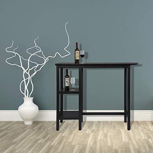 WOLTU BT31sz+BH130sz-2 1x Bartisch + 2X Barhocker Set Bistrotisch Stehtisch Esstisch Essgruppe, Metallgestell, MDF… – Bild 5