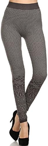 Ladies Chevron print, high waist leggings with contrast trim