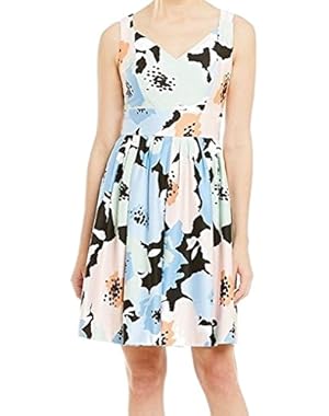 Women's Floral Print Sheath Dress Blue 14