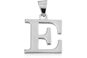 Claddagh Gold .925 Sterling Silver Initial Pendant Charm – Personalized Alphabet Letter Jewelry in 0.80mm or 0.55mm Block Font