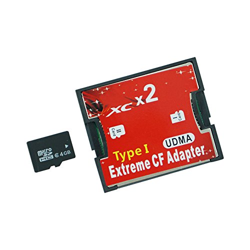 Adventurers Two more Dual Port Slot TF Micro SD SDHC to Type I Compact Flash Card CF Reader Adapter for Nikon Cannon Camera (Dual TF port-CF Adapter) - Thumbnail 2