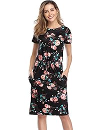 Donnalla Vestido de verano sin mangas para mujer, informal, suelto, con bolsillos