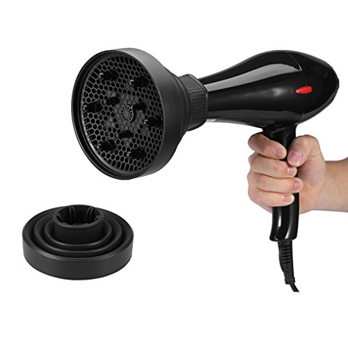 MNtech Universal Replacement Blower Hairdressing Curly Hair Dryer Folding Diffuser Cover For Salon Hair Dryer Beauty (Black)