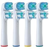 Double Clean Brush Heads, Compatible with Oral-B Dual Clean Toothbrush - Pack of 4