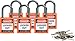Brady Compact Safety Locks - Orange, Keyed Different (6 Locks) - 118928,1 2/5