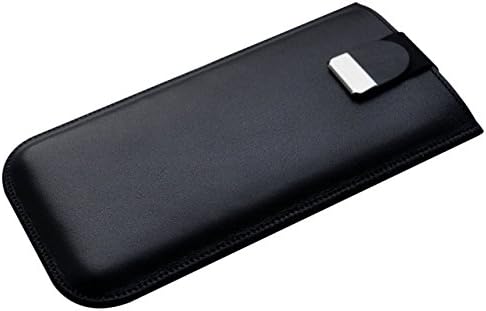 Black leather case for iPhone 8 cover lined magnetic flap handmade sleeve pocket pouch
