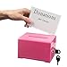 Adir Donation Box with Lock – Acrylic Suggestion Box with Slot, Ballot Lock Box with Sign Holder for Raffle, Tip Jar, Voting, Comments - Cash Donation Boxes for Fundraising (6.25x4.5x 4 Inches)