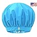 TURBELLA Pro Shower Cap for Women | Waterproof Breathable Fabric Removes Humidity to Keep Hair Dry + Styled | Adjustable Anti Slip Band | Big + Reusable | Swarovski | Made in USA Quality | Gift Box