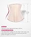 YIANNA Women's Latex Sports Waist Trainer Long Torso Waist Cincher 3 Hook Rows, Size L (Beige)
