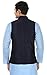 Men's Silk Nehru Jacket Sleeve Less Traditional Indian Waistcoat (Blue, L)